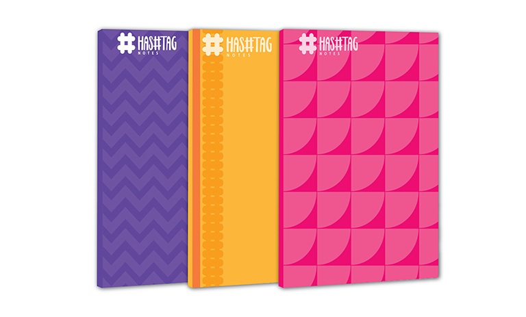 Hashtag Color Series Notebook Combo | Set of 3 – Purple, Yellow &amp; Pink (18.0 x 24.0 cm)